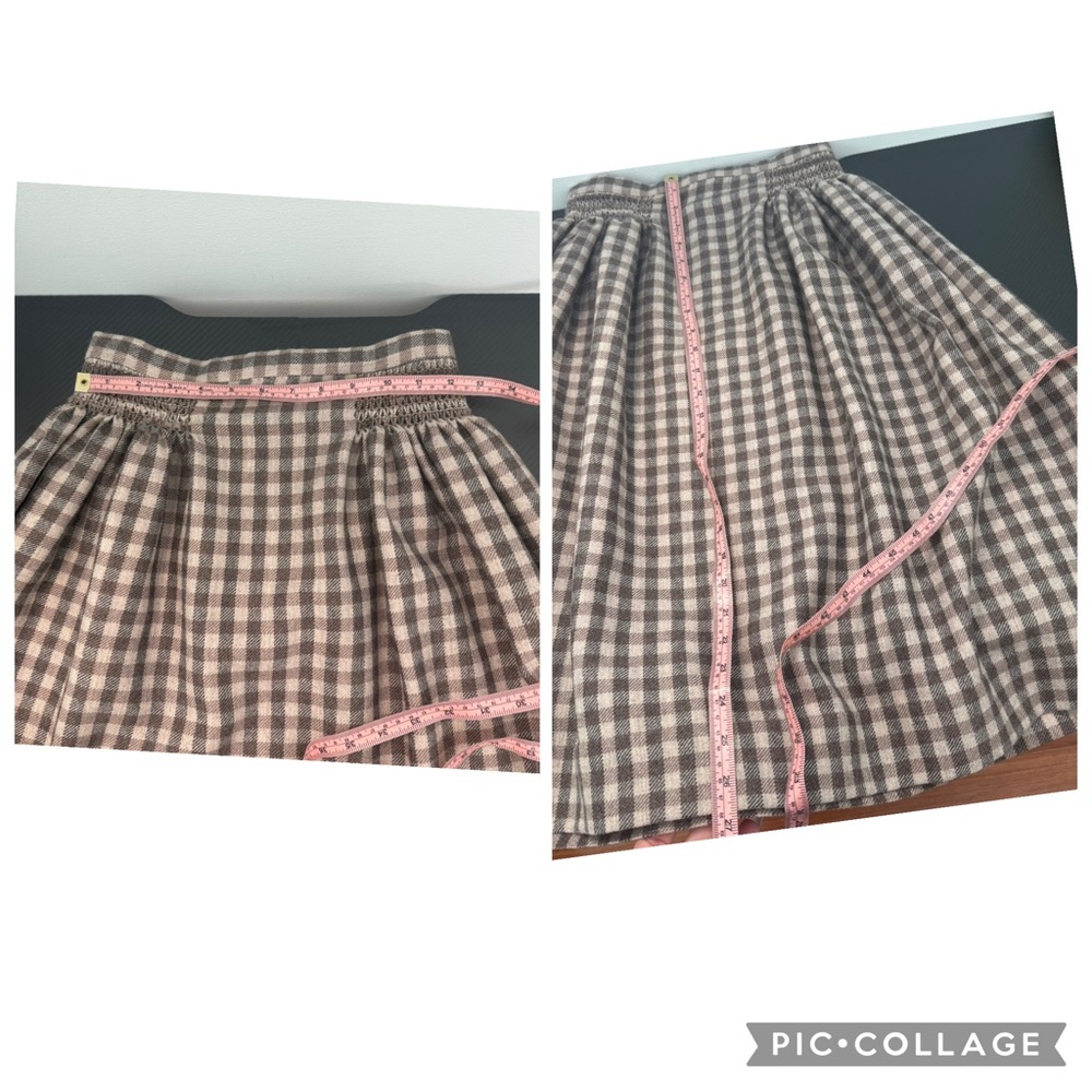 Vintage 2-Piece Brown Gingham Skirt & Crop Top Set | XS - Picture 13 of 13